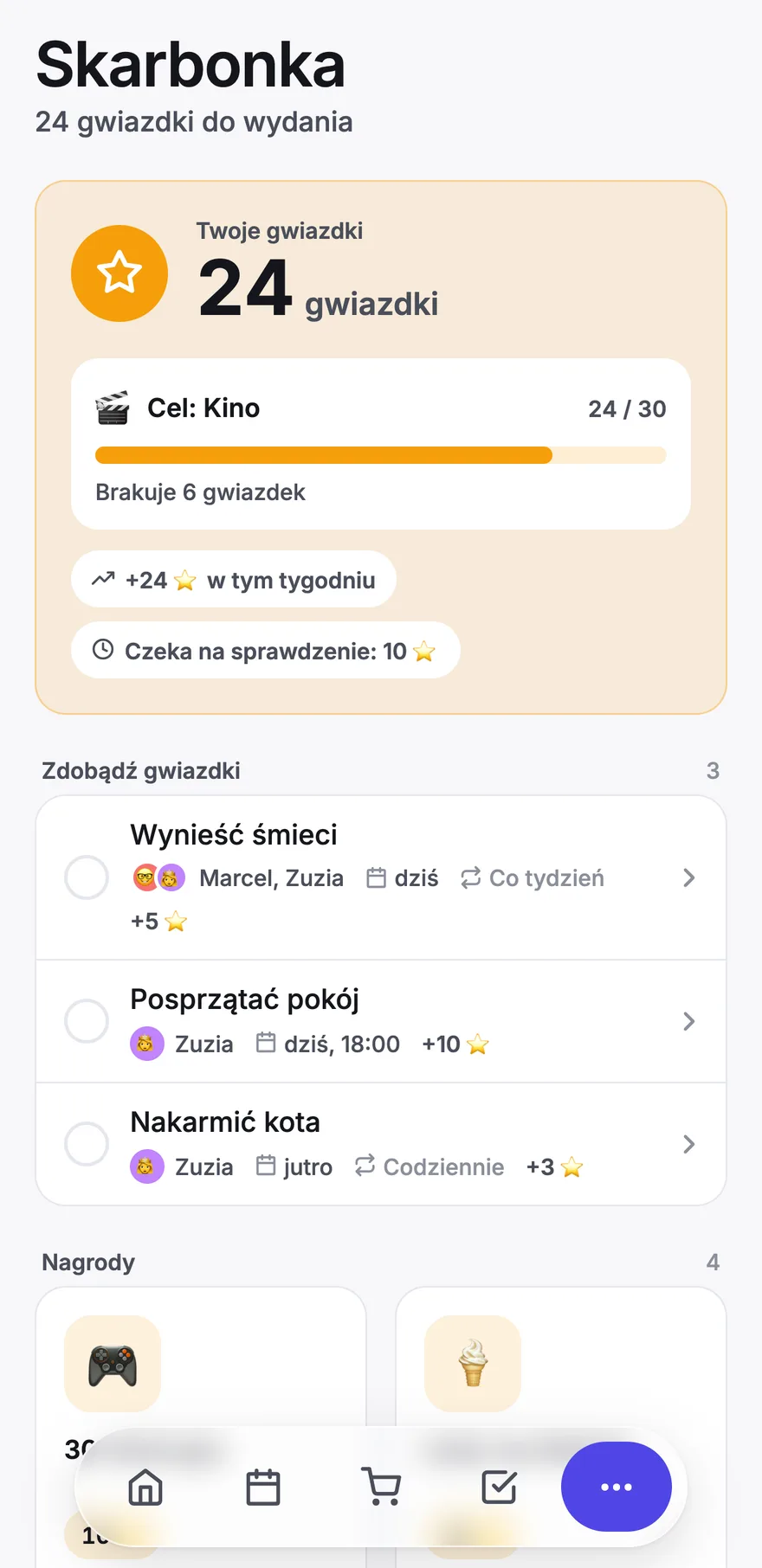 Skarbonka dziecka w&nbsp;homcio: gwiazdki, cel i&nbsp;nagrody do wyboru