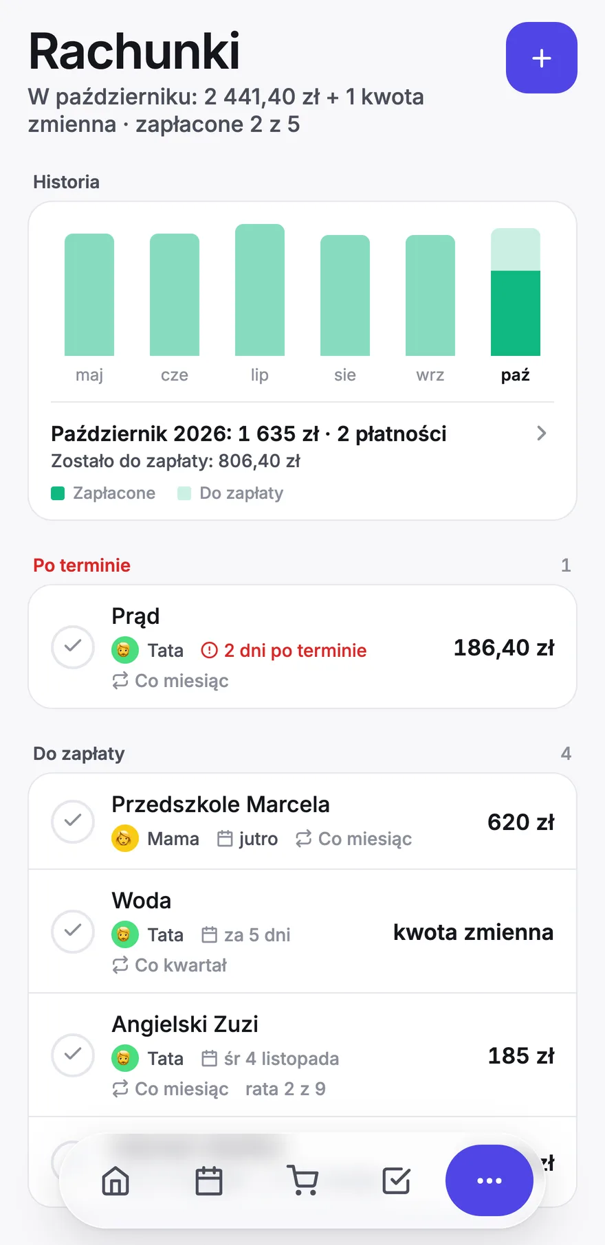 Rachunki rodziny w homcio: terminy, kto płaci i historia płatności